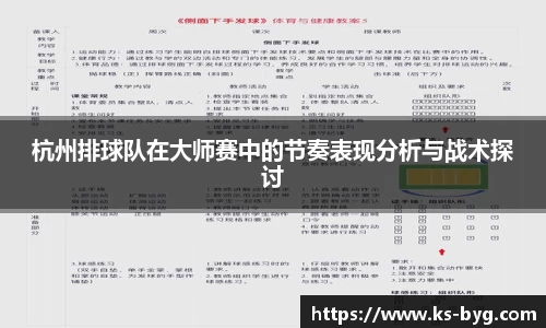 杭州排球队在大师赛中的节奏表现分析与战术探讨